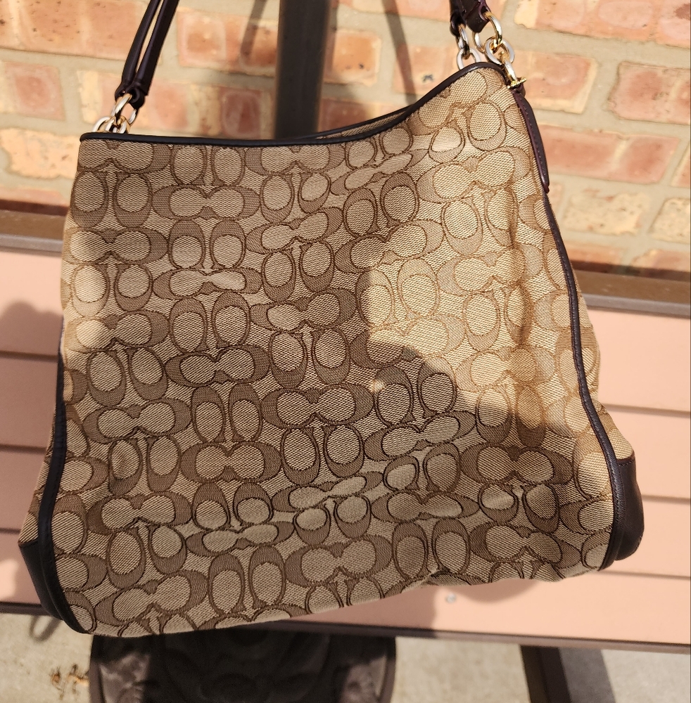 Coach Phoebe F36424 Canvas Leather Tote Bag